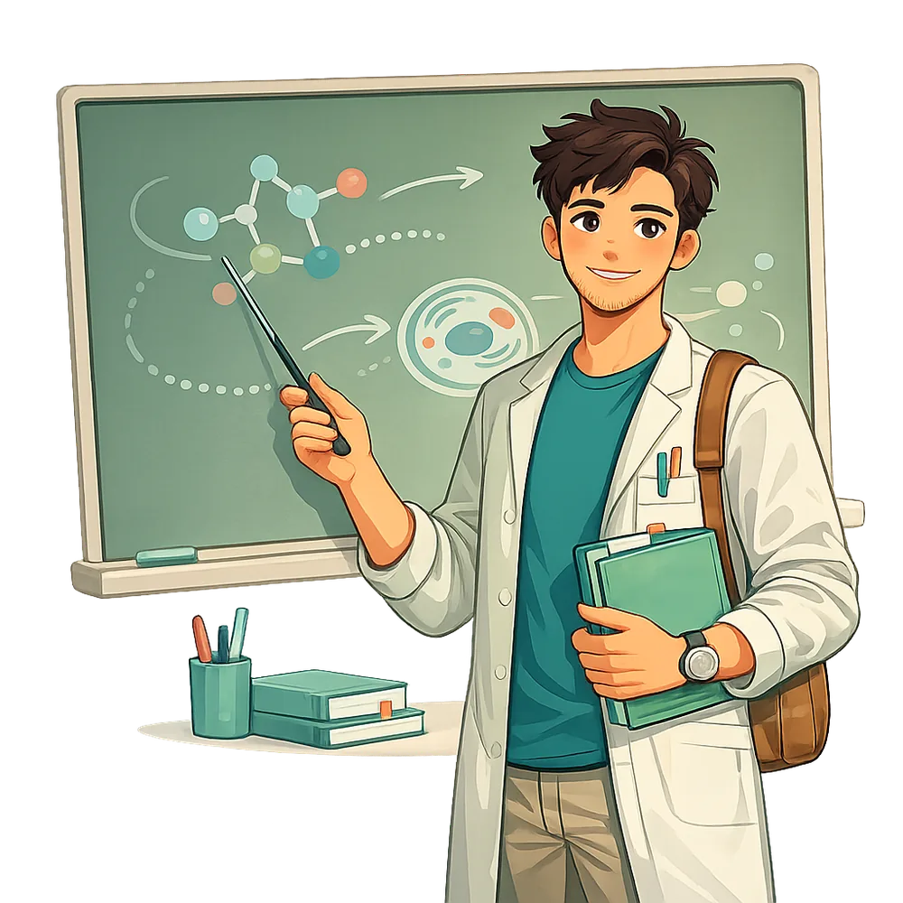 Ilustración de profesor o tutor que necesita material claro para sus clases