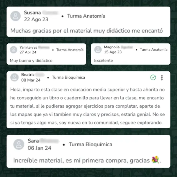 Comentario de estudiantes sobre el material de Estudia Sencillo