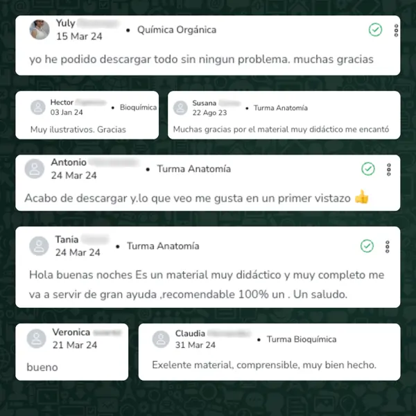 Comentario de estudiantes sobre el material de Estudia Sencillo