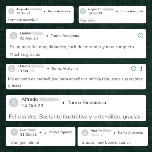 Testimonio de estudiante de medicina sobre el material