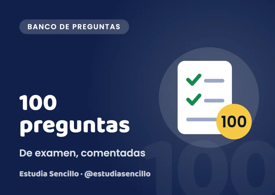 Portada de 100 preguntas de examen comentadas